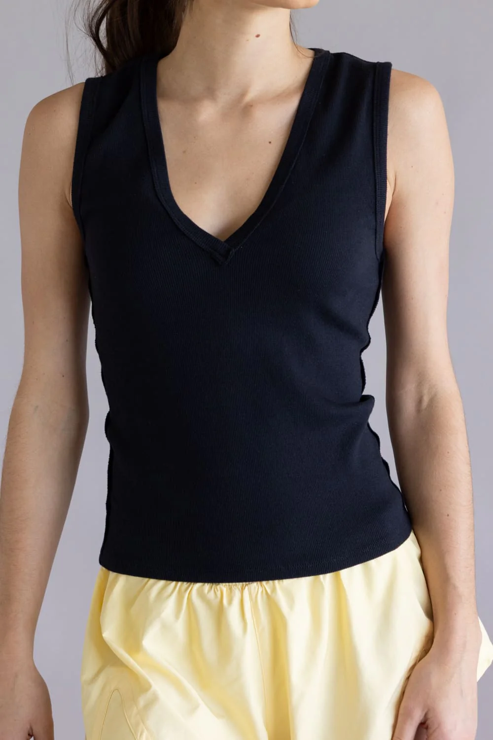 Free People We The Free Neria V-Neck Tank for Women in Black | OB2180045-0010-BLACK - Image 3