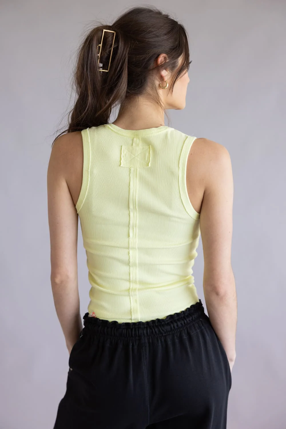 Free People We The Free Neria V-Neck Tank for Women in Lemonwater | OB2180045-7762-LEMONWATER - Image 4
