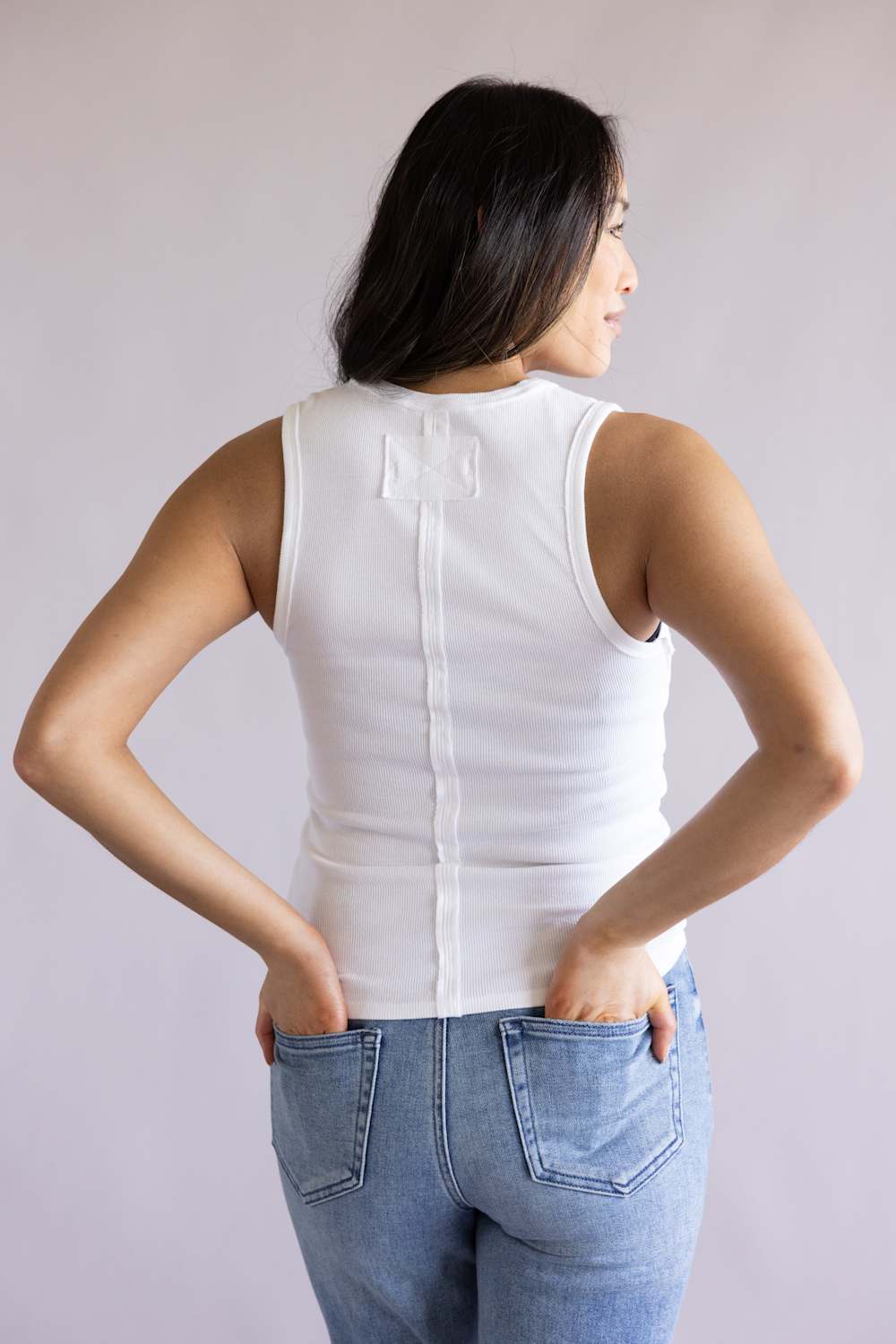 Free People We The Free Neria V-Neck Tank for Women in White | OB2180045-1103-IVORY - Image 4