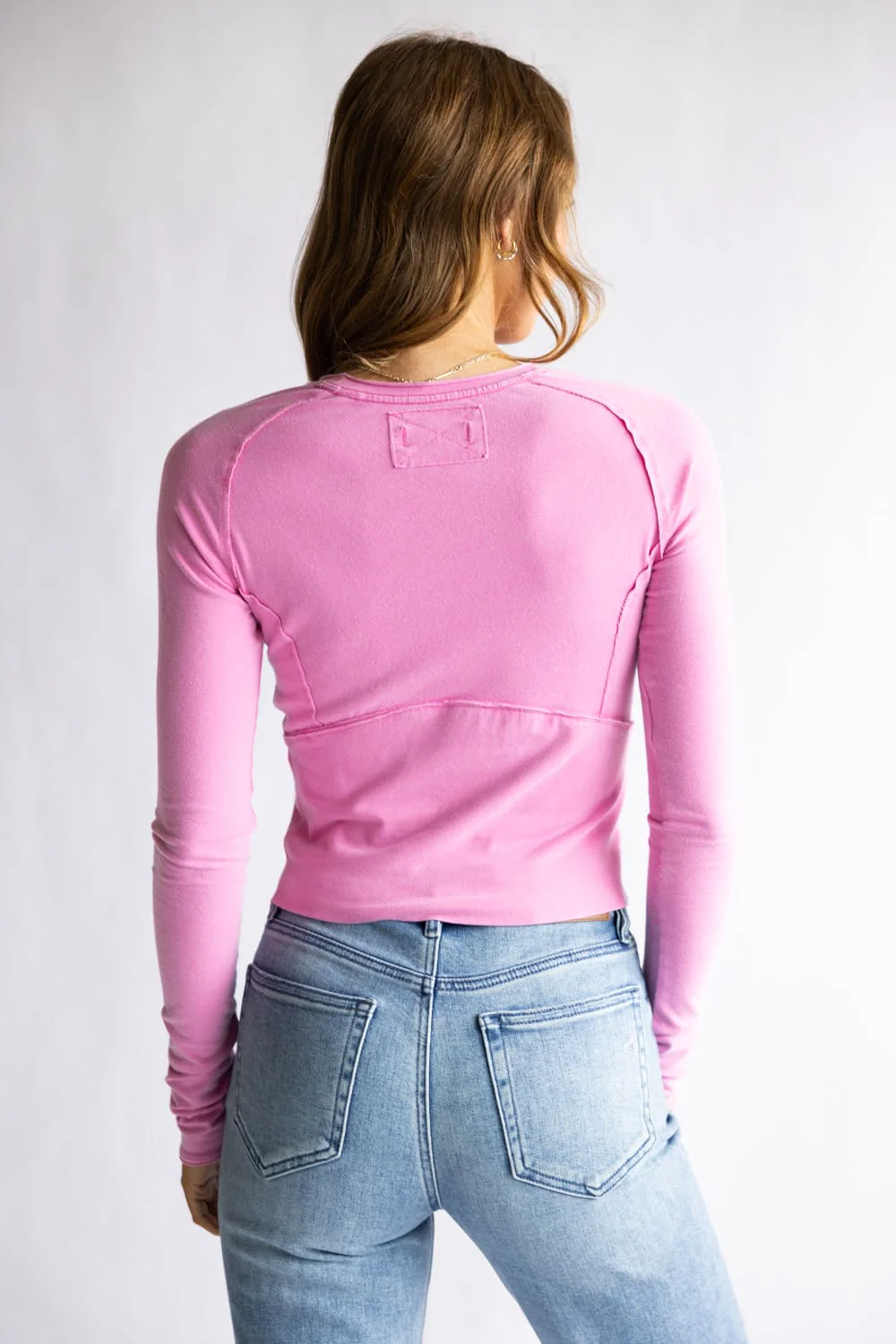 Free People We The Free Protagonist Long Sleeve Top for Women in Double Bubble Pink | OB2412757-6602-DOUBLEBUBBLE - Image 4