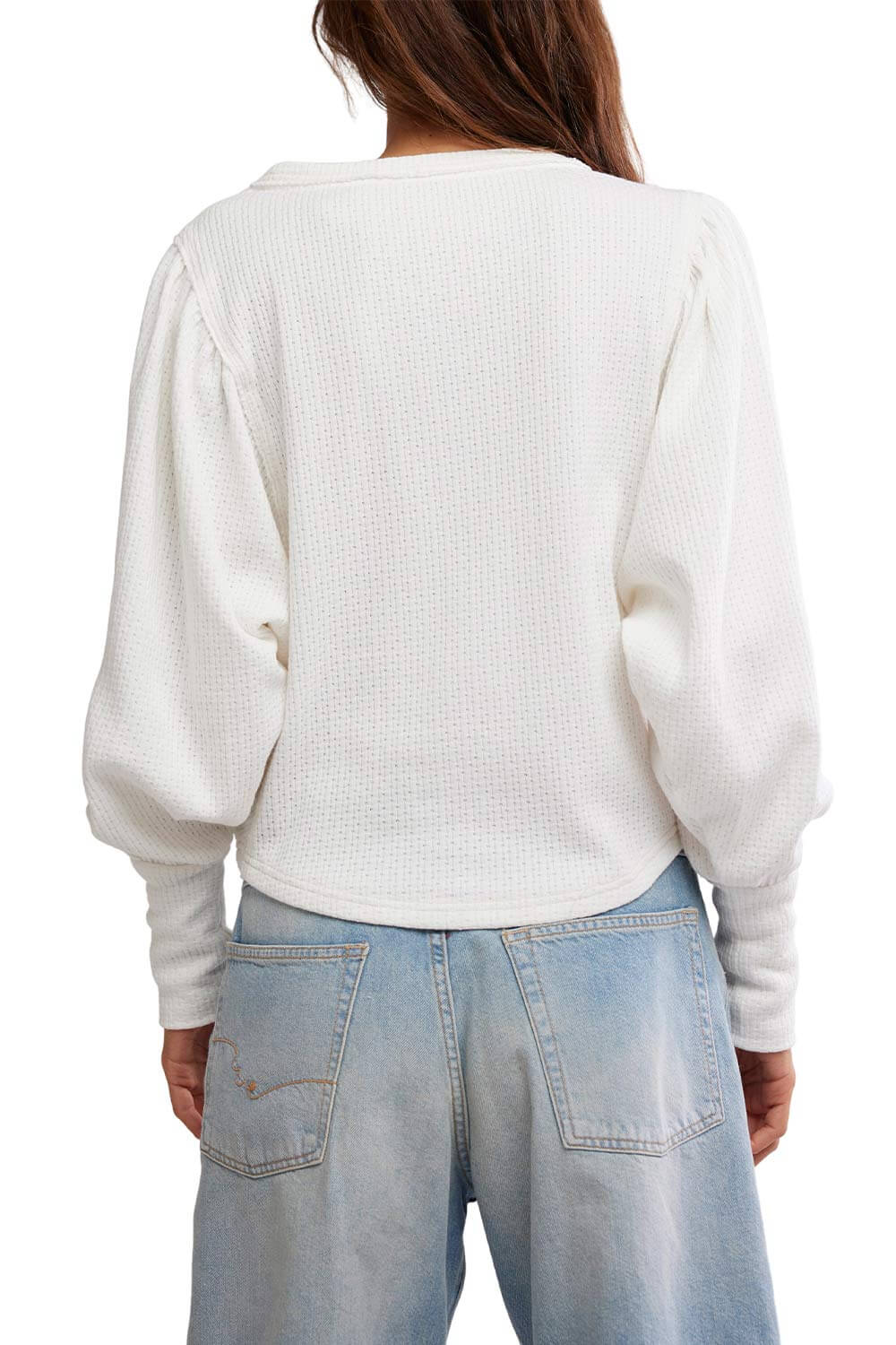 Free People We The Free Quinn Thermal Shirt for Women in Ivory | OB2368119-1103-IVORY - Image 2