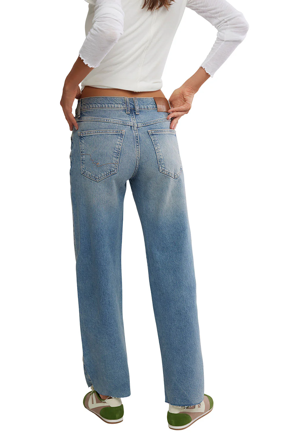 Free People We The Free Risk Taker Mid-Rise Straight Leg Jeans for Women | OB1862837-5413 - Image 2