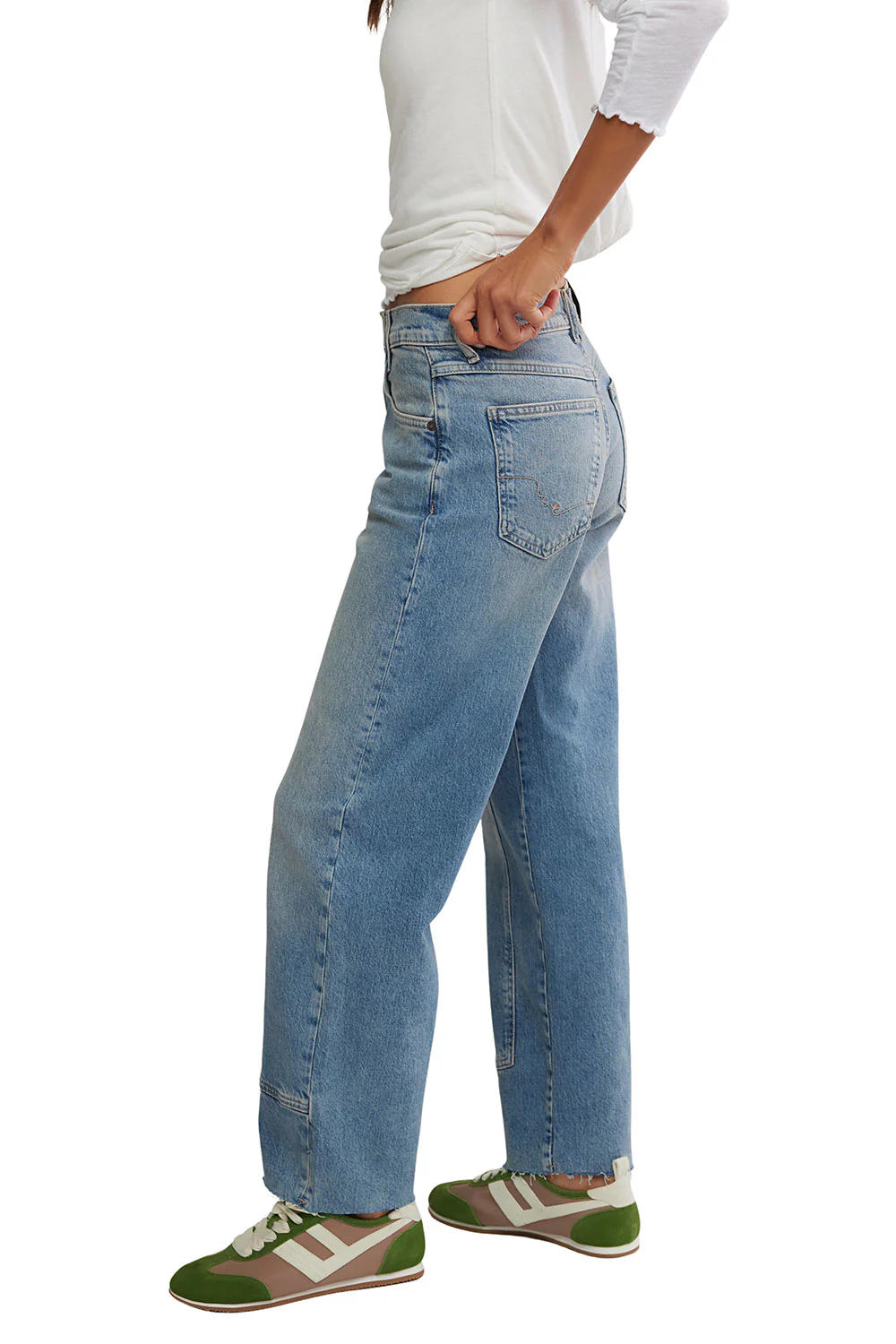 Free People We The Free Risk Taker Mid-Rise Straight Leg Jeans for Women | OB1862837-5413 - Image 3