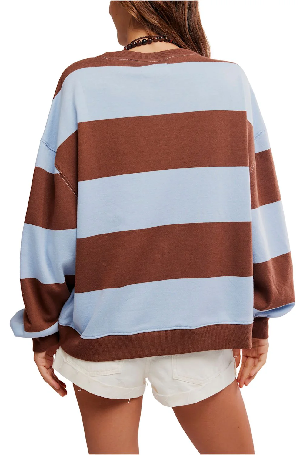 Free People We The Free Striped Oversized Crewneck for Women in Periwinkle Combo | OB2381604-5413-PERIWINKLECOMBO - Image 5