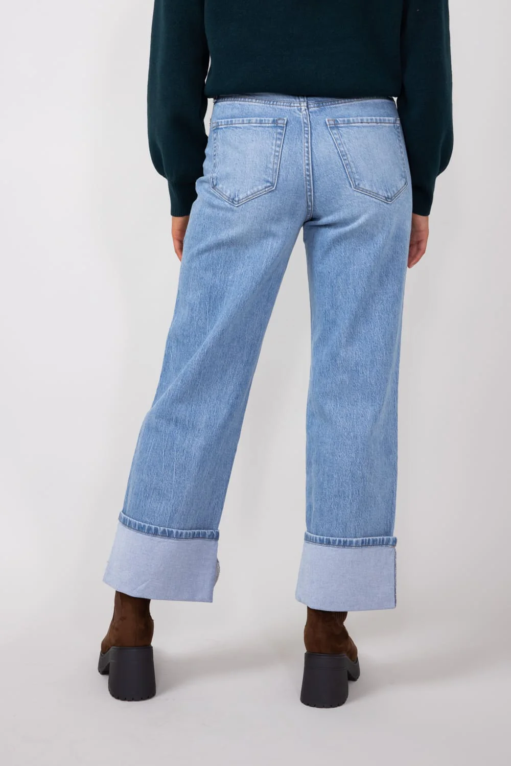 Vervet Gabby Super High-Rise Baggy Straight Jeans for Women in Medium Wash | T6513 - Image 3