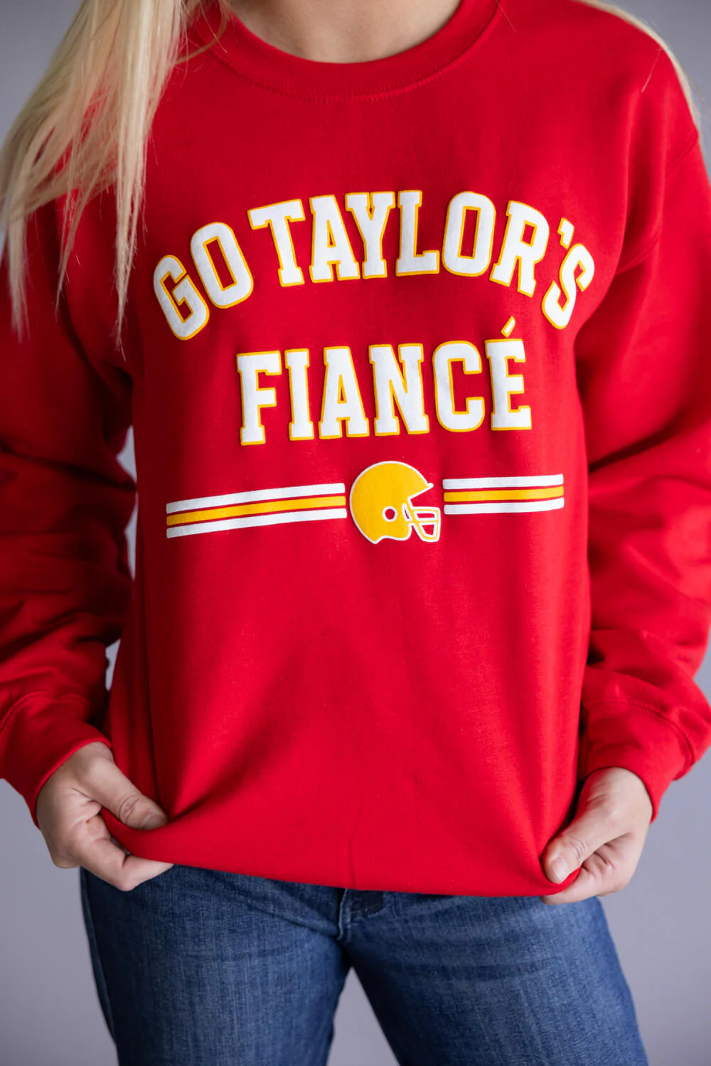 Go Taylors Fiance Sweatshirt for Women in Red | CREW-TAYLOR-RED - Image 3