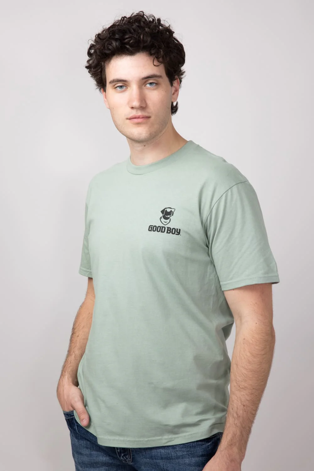 Good Boy Fetch Dog T-Shirt for Men in Sage | 2211-SAGE - Image 3