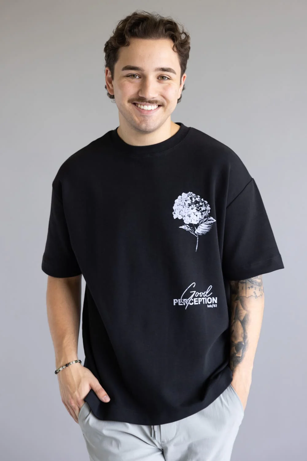 Cactus Man Good Perception T-Shirt for Men in Black | CKTS C172 - Image 5