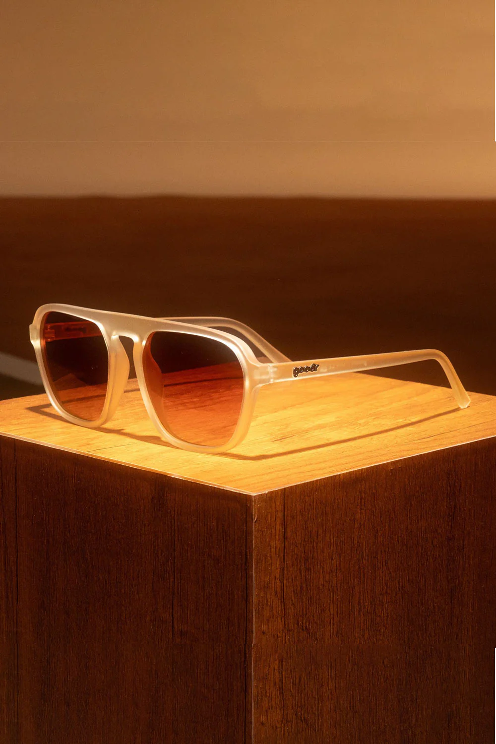 goodr Impromptu Disco Nap Sunglasses in Beige | G00435-RTG-OGO2-GR - Image 2