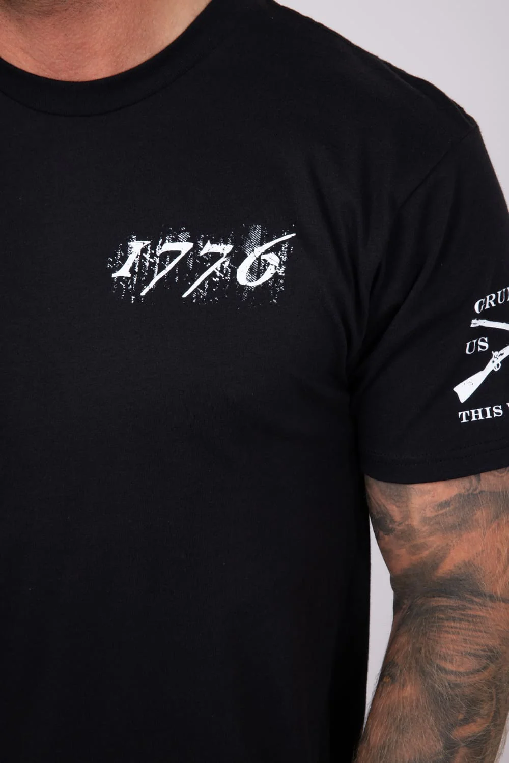 Grunt Style 1776 Flag T-Shirt for Men in Black | GS2610-BLACK - Image 3