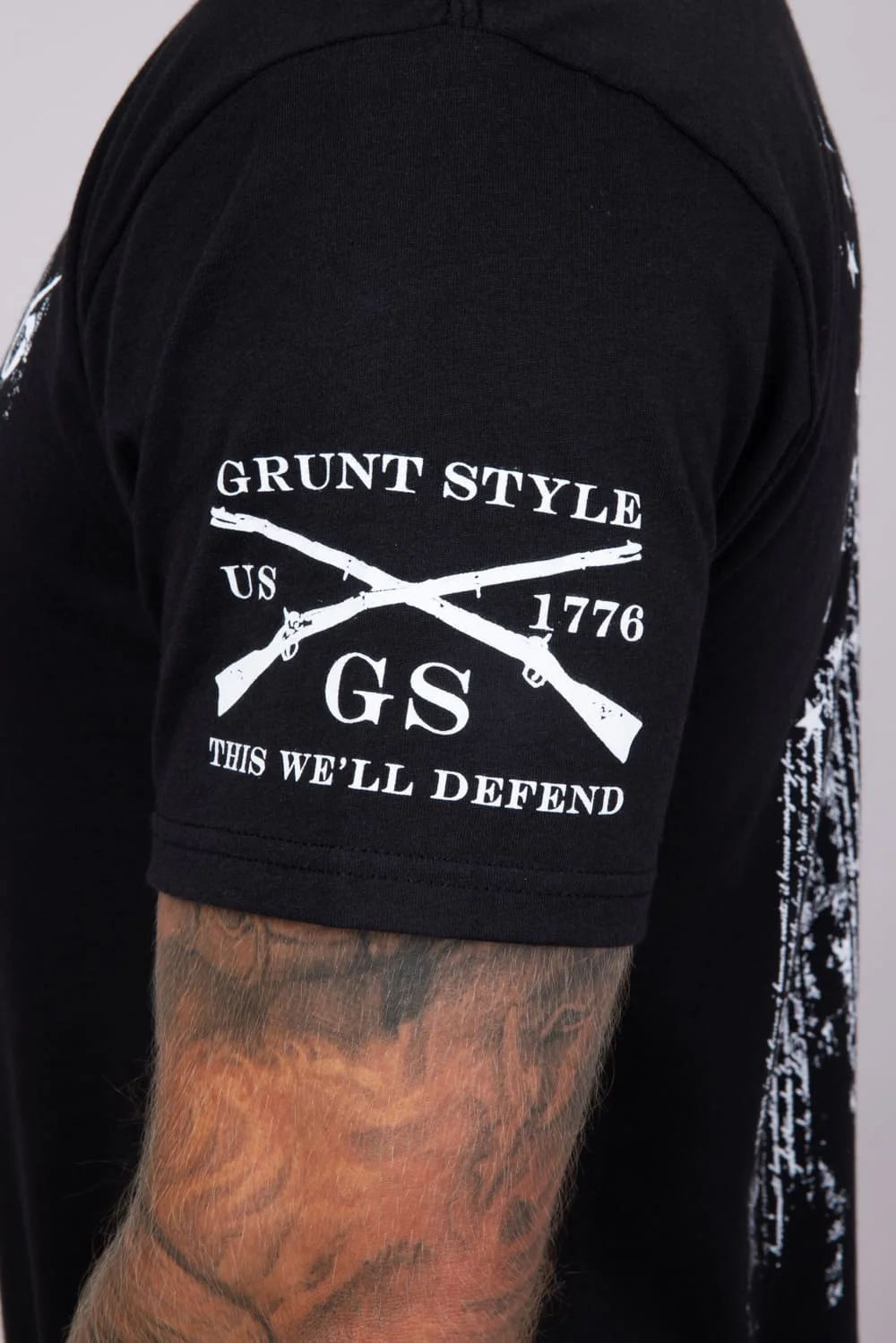 Grunt Style 1776 Flag T-Shirt for Men in Black | GS2610-BLACK - Image 4
