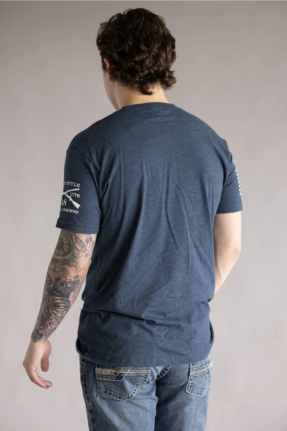 Grunt Style 1776 Garage T-Shirt for Men in Navy | GS7227-MIDNIGHTNAVY - Image 3