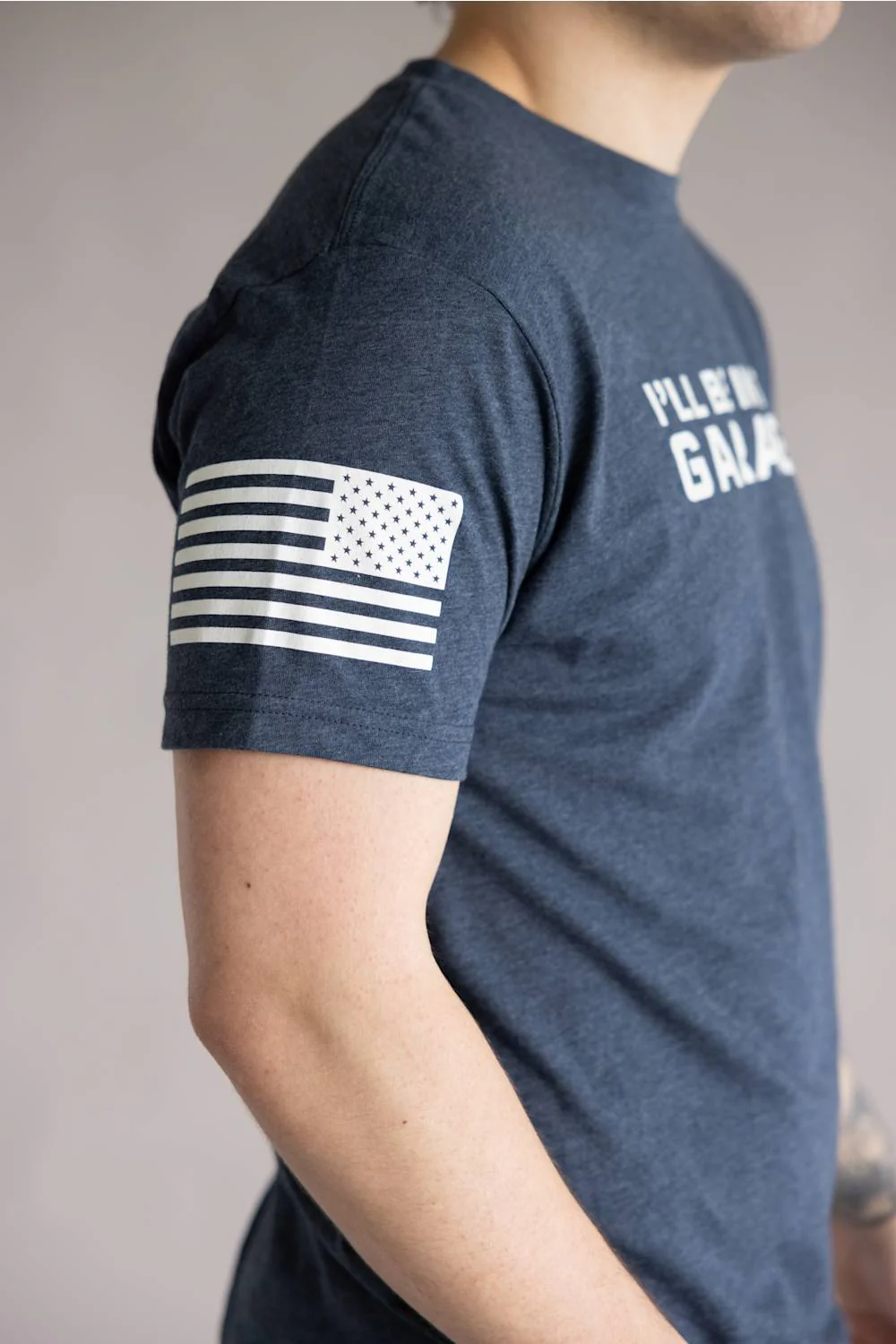 Grunt Style 1776 Garage T-Shirt for Men in Navy | GS7227-MIDNIGHTNAVY - Image 4