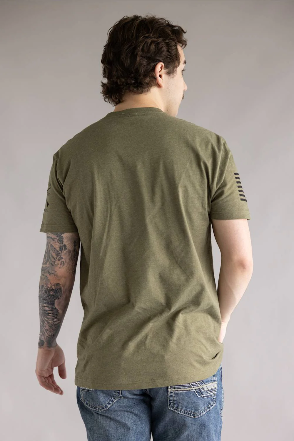 Grunt Style 1776 HR Nightmare T-Shirt for Men in Green | GS7011-MILITARYGREEN - Image 3
