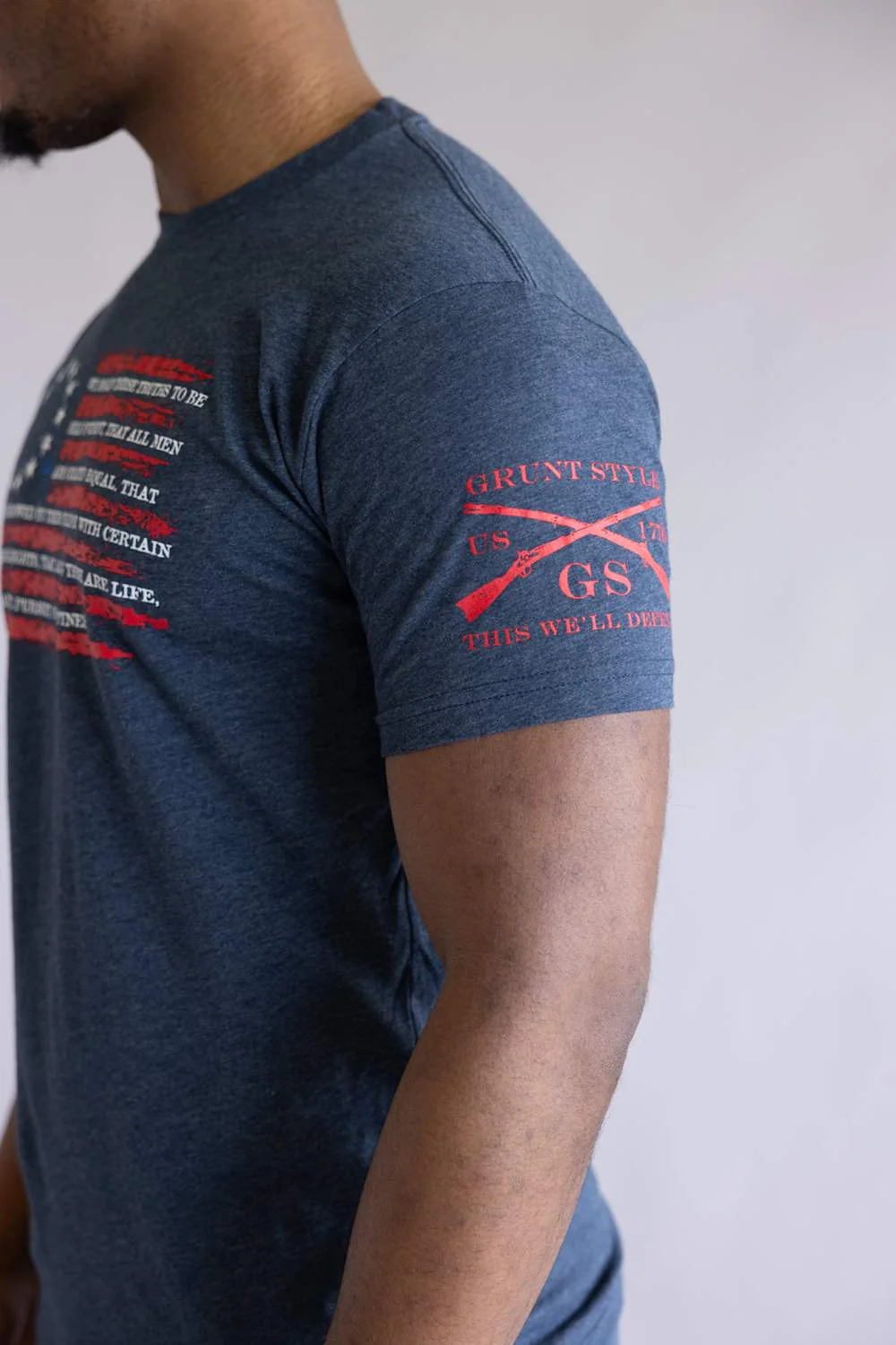 Grunt Style Declaration T-Shirt for Men in Midnight Navy | GS7110-MIDNIGHTNAVY - Image 5