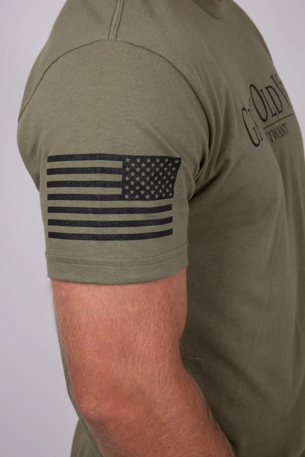 Grunt Style Grumpy Old Vet T-Shirt for Men in Green | GS4505-ARMYGREEN - Image 5