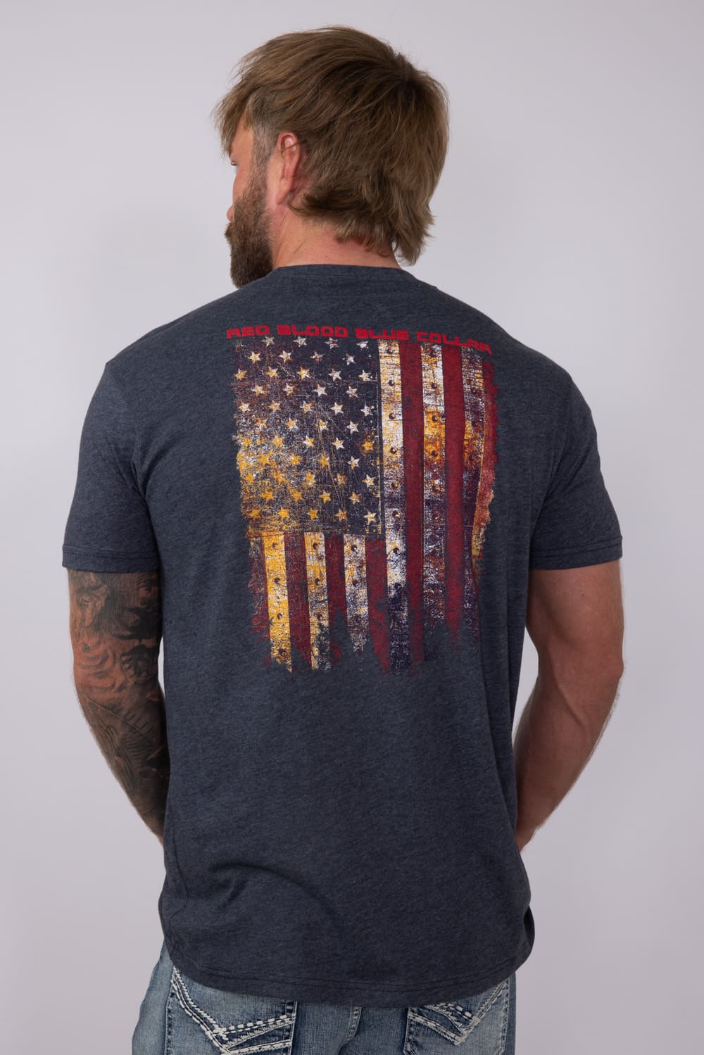 Grunt Style Red Blood Blue Collar T-Shirt for Men - Image 2