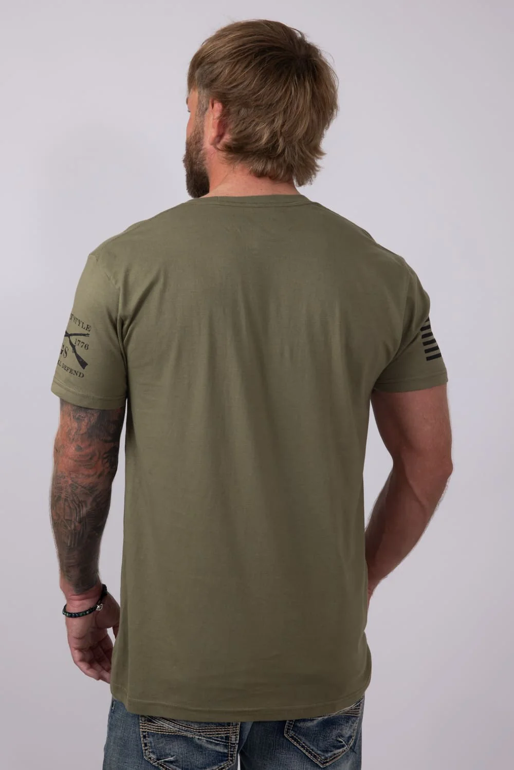 Grunt Style Whiskey Helps T-Shirt for Men in Army Green | GS5215-ARMY - Image 2