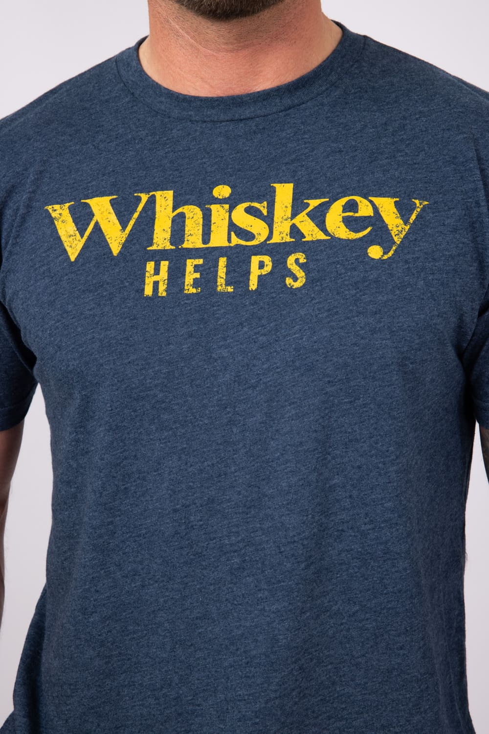 Grunt Style Whiskey Helps T-Shirt for Men in Navy | GS4793-NAVY - Image 2