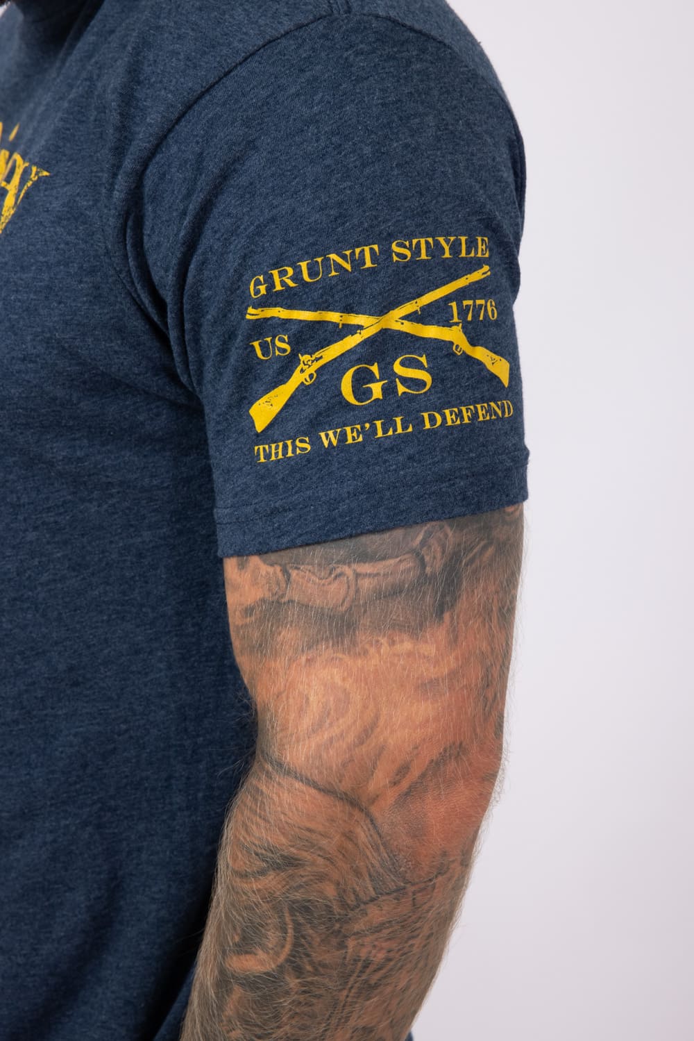 Grunt Style Whiskey Helps T-Shirt for Men in Navy | GS4793-NAVY - Image 3