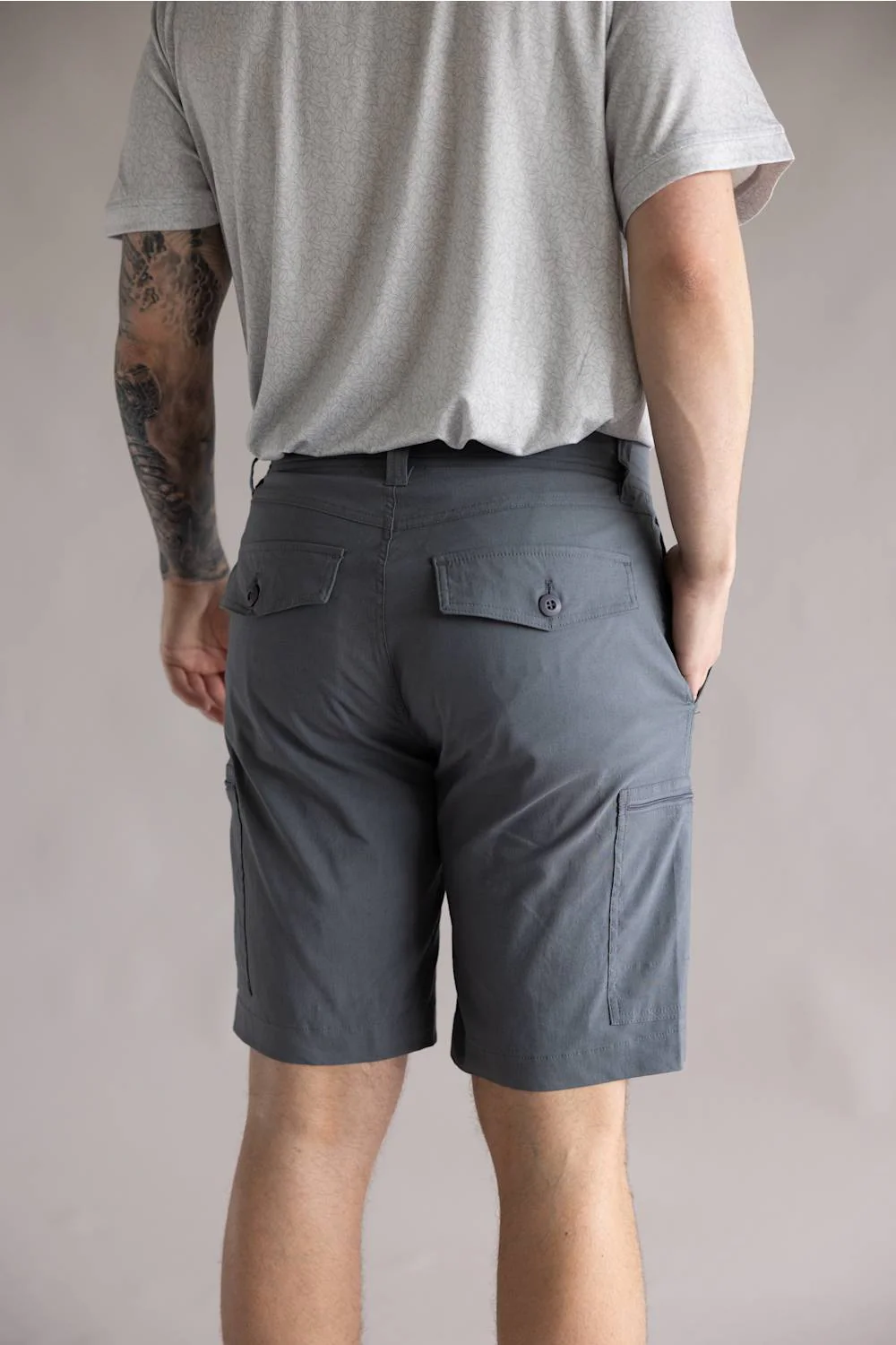 Hallstatt 10 Cargo Shorts for Men in Dark Gray | S028-TURBULENCE - Image 3