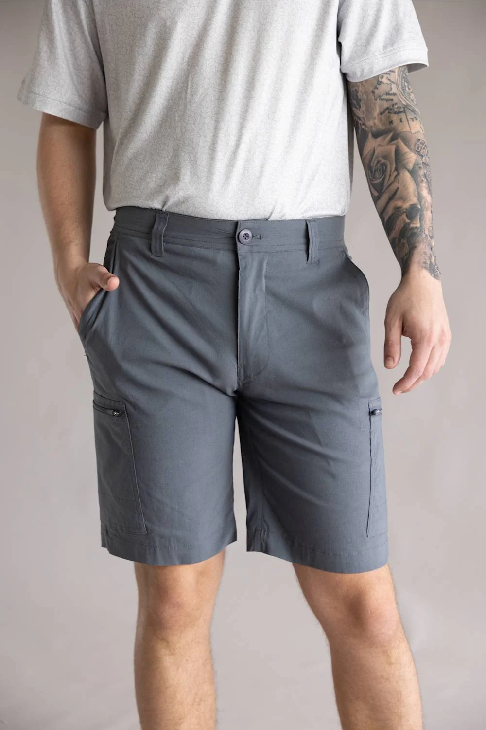 Hallstatt 10 Cargo Shorts for Men in Dark Gray | S028-TURBULENCE - Image 5