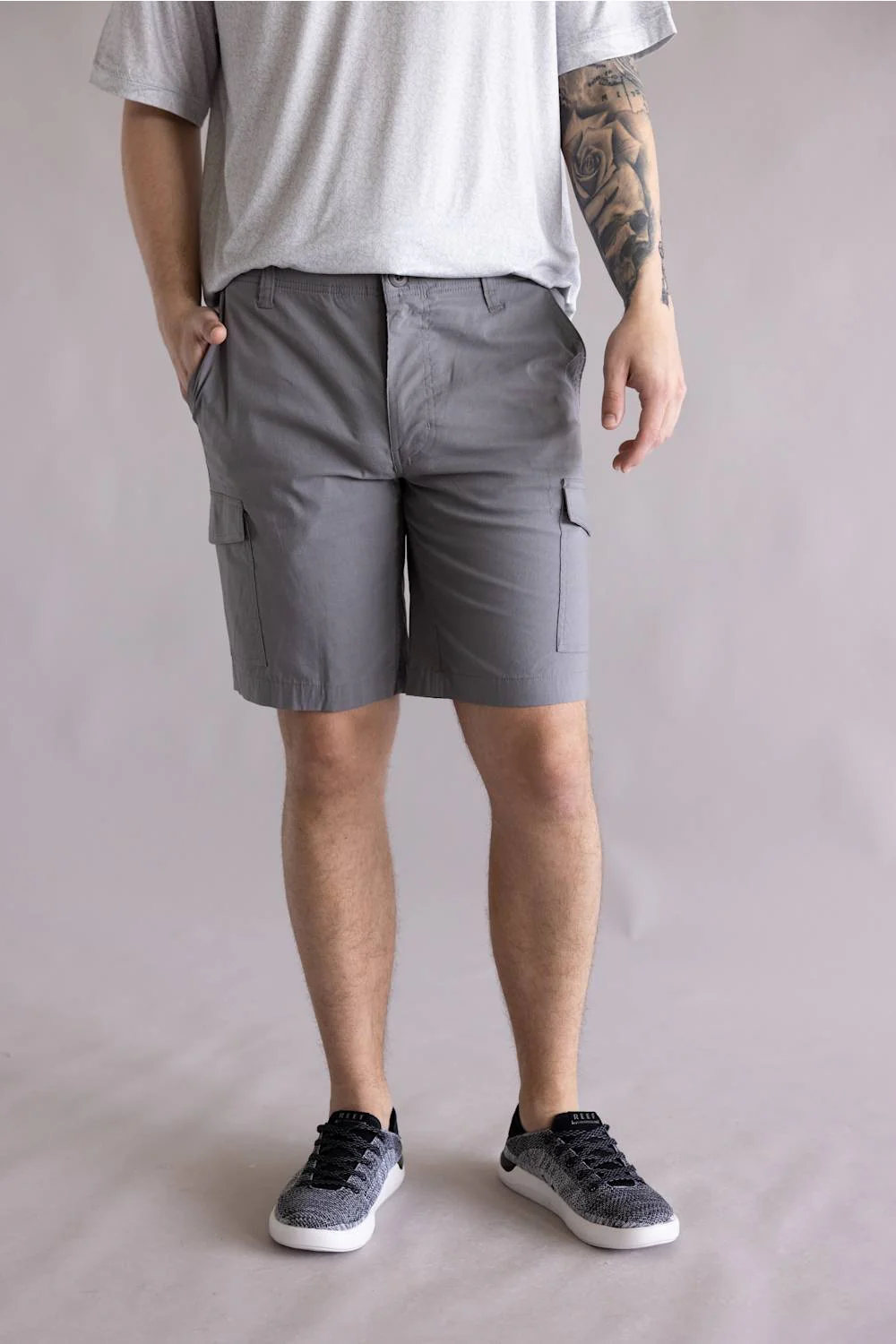 Hallstatt 10 Cargo Shorts for Men in Grey | S194F-GARGOYLE - Image 2