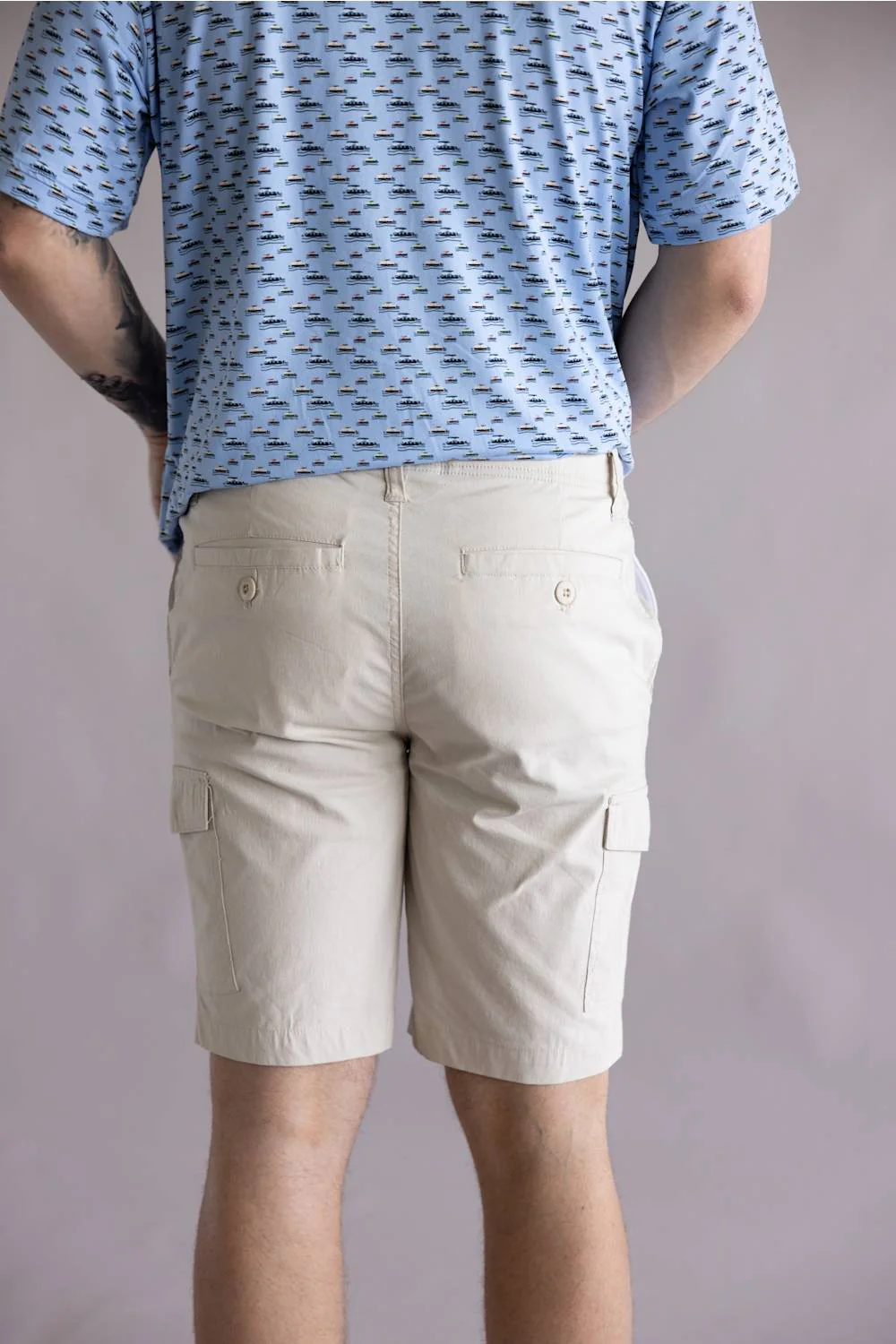 Hallstatt 10 Cargo Shorts for Men in Pelican | S194F-PELICAN - Image 2