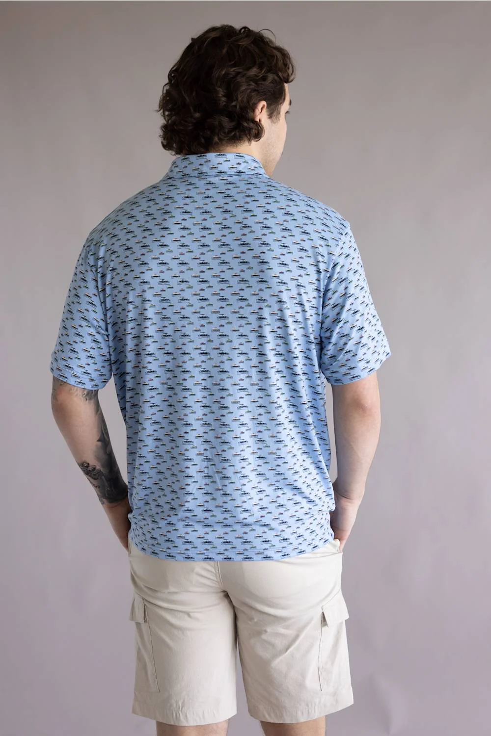 Hallstatt Pontoon Polo for Men in Blue | T50365-PARTYBOAT-BLUE - Image 3
