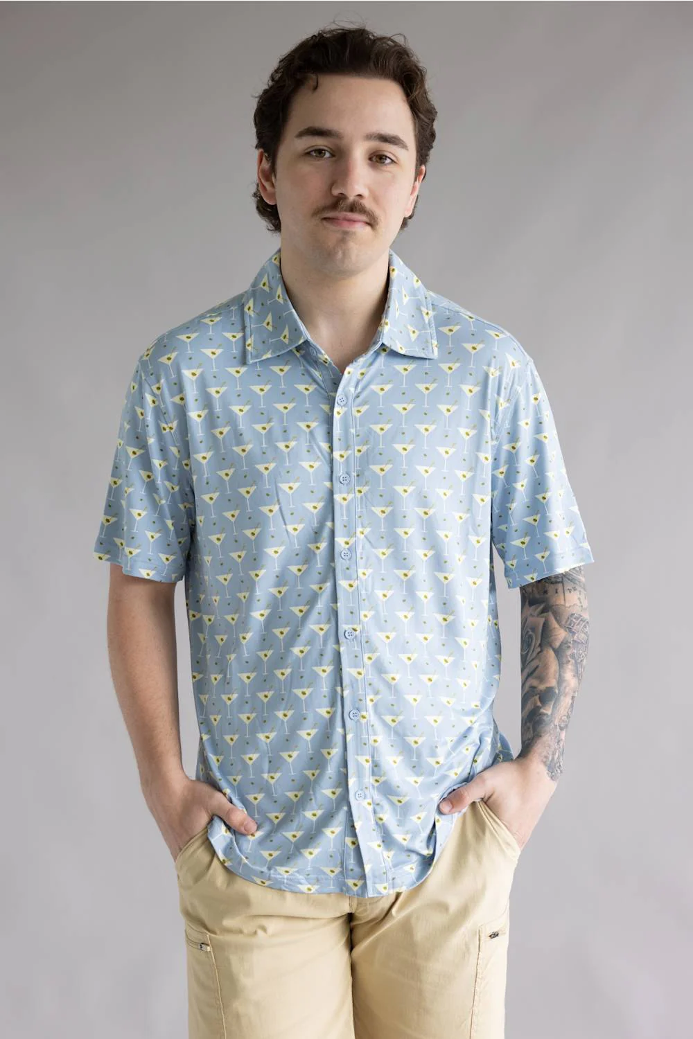 Hallstatt Printed Button Up Shirt for Men - Image 2