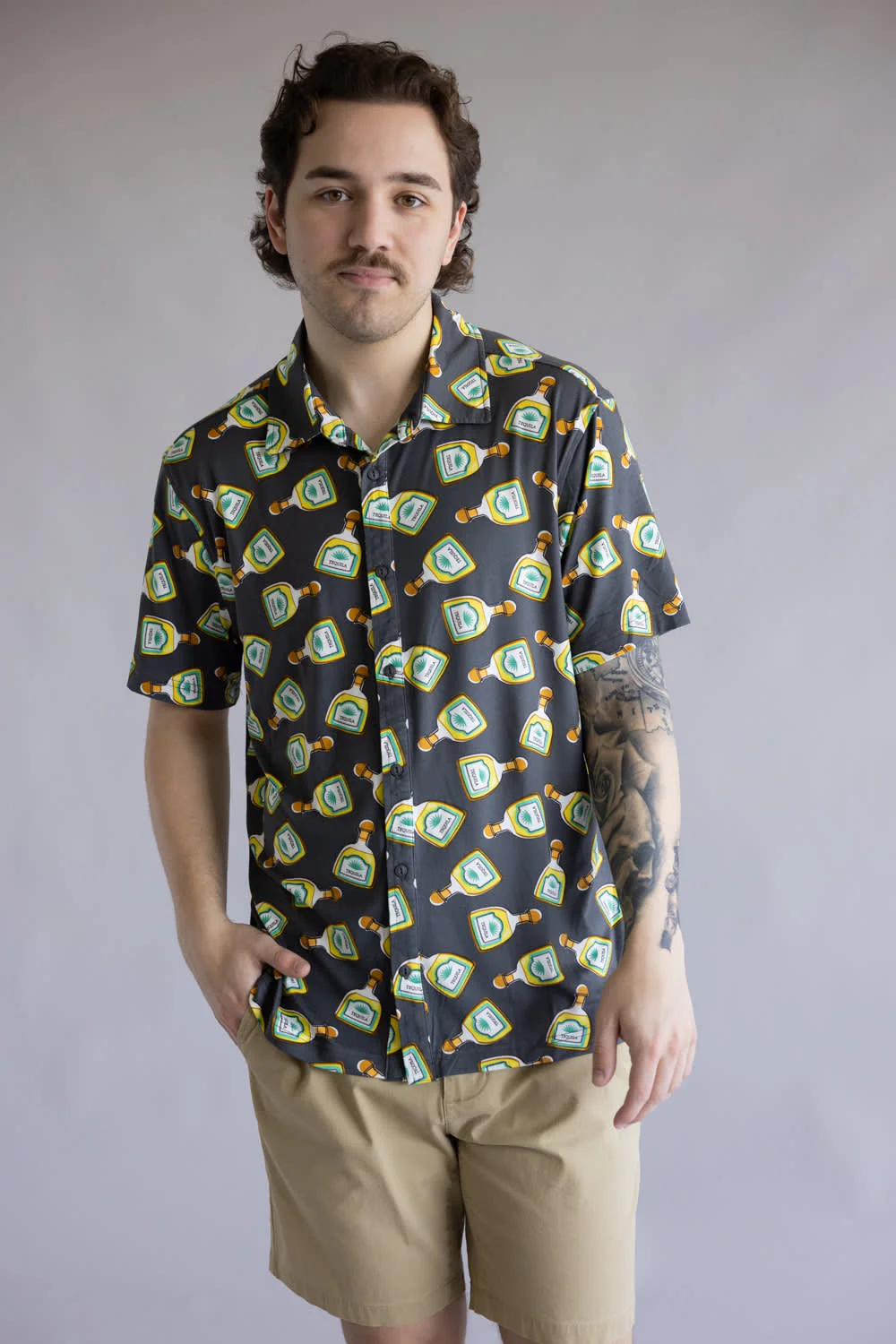 Hallstatt Tequila Button Shirt for Men in Grey | K017-JUGODURADO-IRON - Image 4