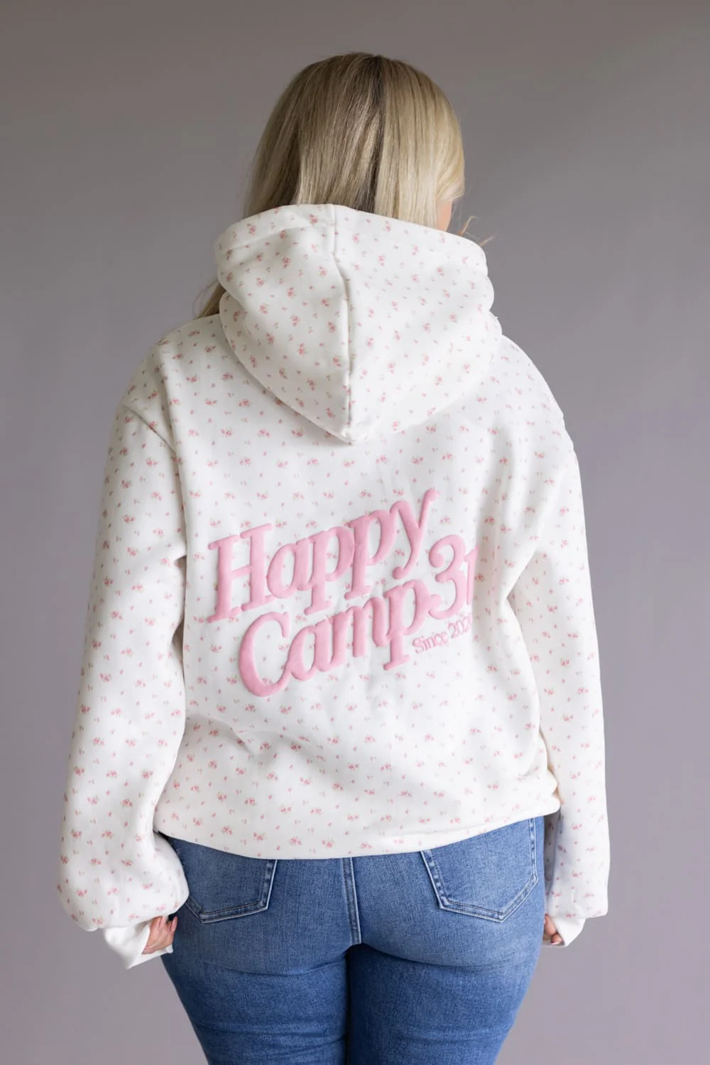 Happy Camp3r Garden Confetti Puff Series Hoodie for Women in White | W300P25-6-FROSTWHITE - Image 2