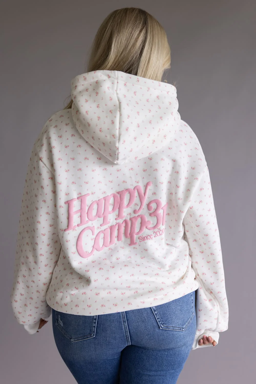 Happy Camp3r Garden Confetti Puff Series Hoodie for Women in White | W300P25-6-FROSTWHITE - Image 3