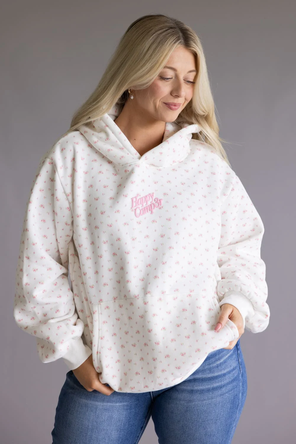 Happy Camp3r Garden Confetti Puff Series Hoodie for Women in White | W300P25-6-FROSTWHITE - Image 4