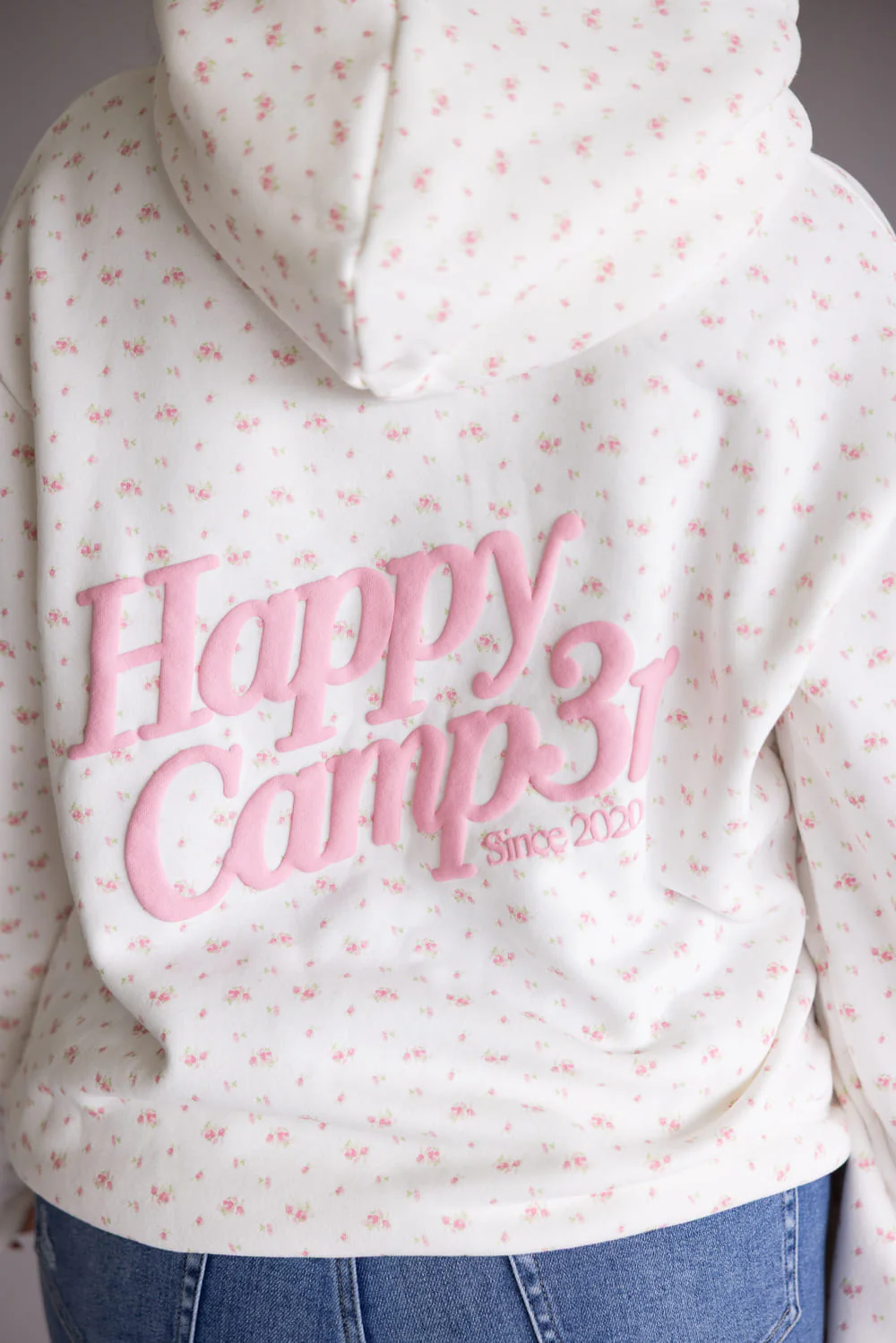 Happy Camp3r Garden Confetti Puff Series Hoodie for Women in White | W300P25-6-FROSTWHITE - Image 6