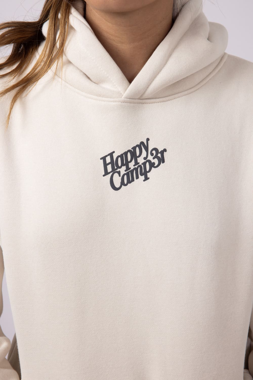 Happy Camp3r Puff Series Hoodie for Women in Beige | W300BEIG-13-BEIGE - Image 4