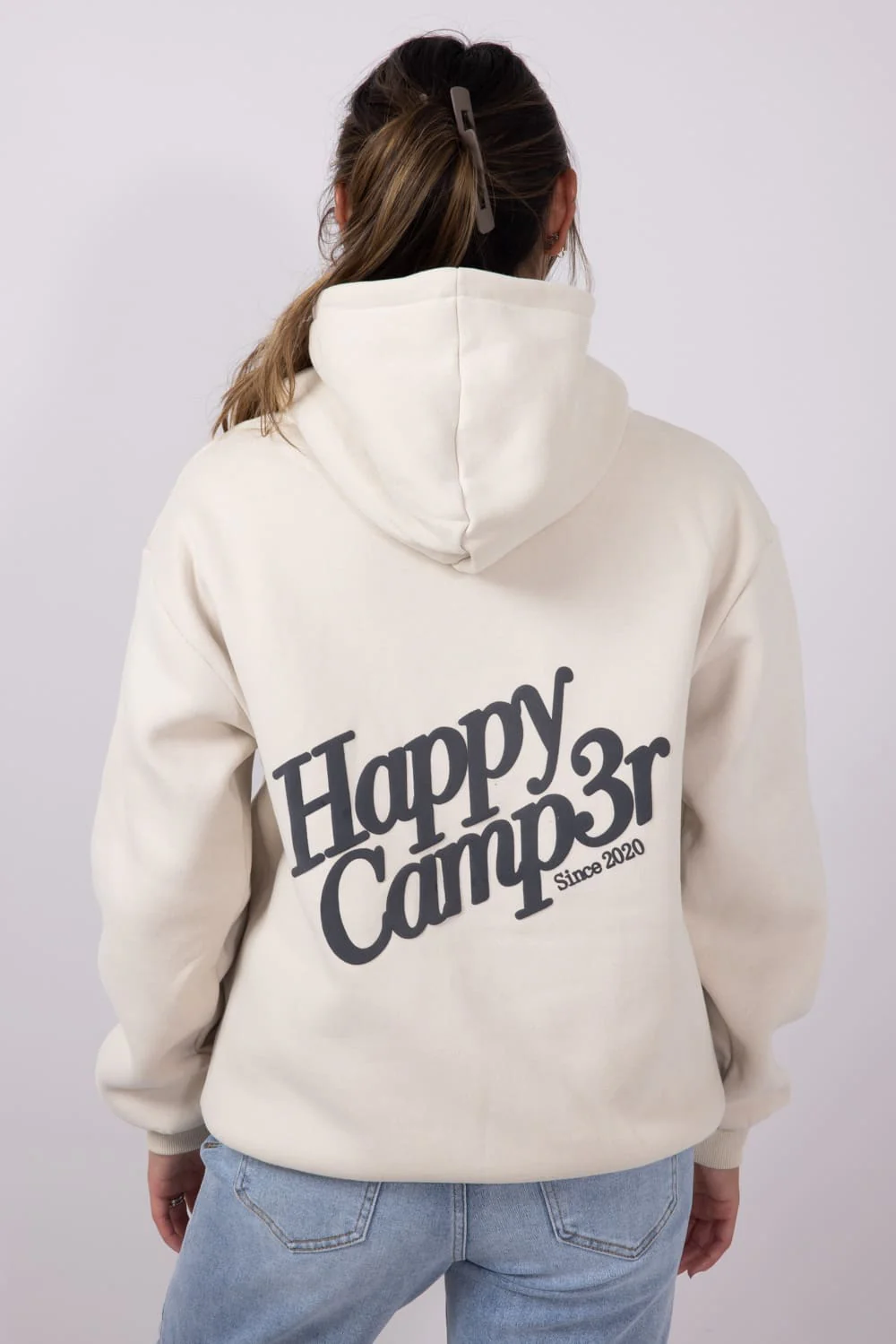 Happy Camp3r Puff Series Hoodie for Women in Beige | W300BEIG-13-BEIGE - Image 5