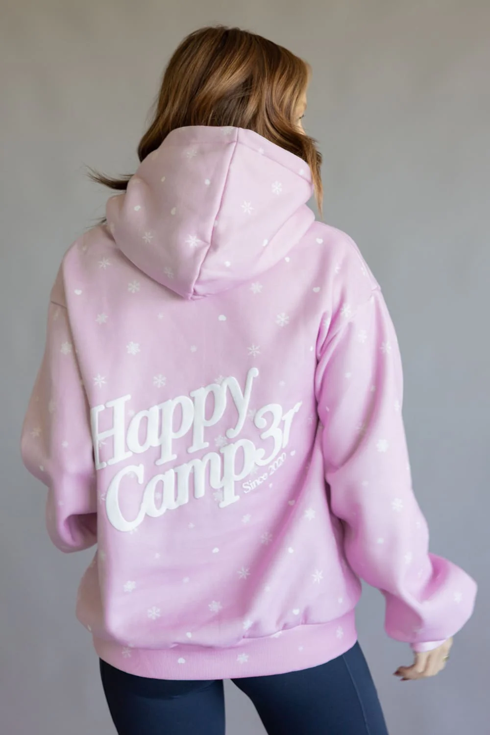 Happy Camp3r Puff Snow Angel Hoodie for Women in Light Pink | W300LTPK-1-LIGHTPINK - Image 4