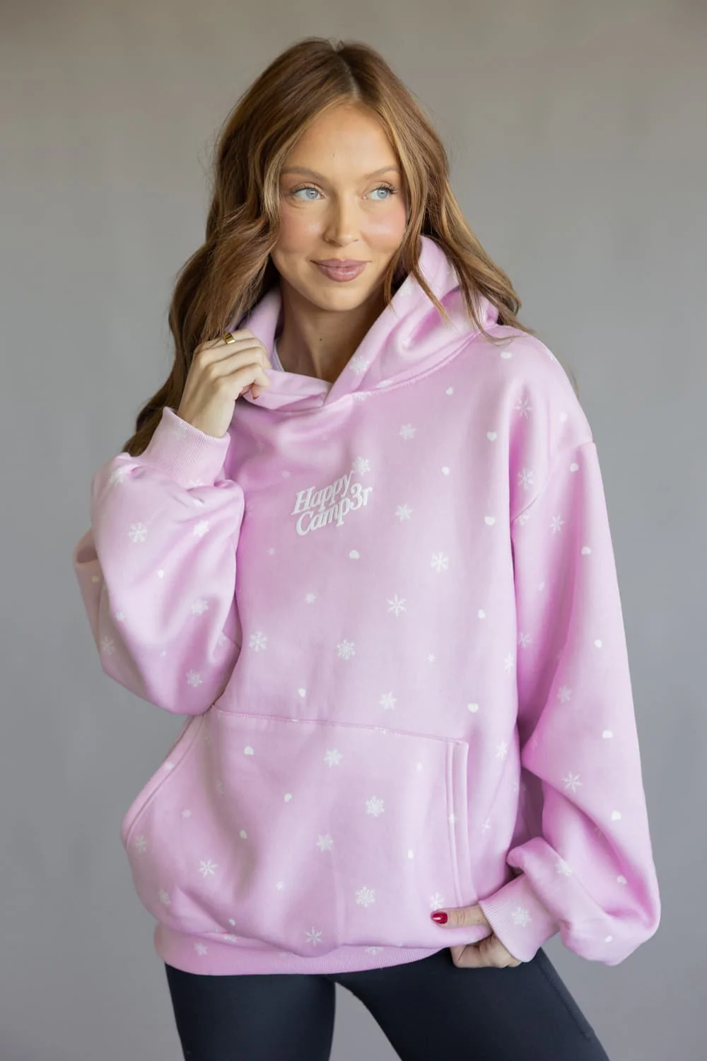 Happy Camp3r Puff Snow Angel Hoodie for Women in Light Pink | W300LTPK-1-LIGHTPINK - Image 5