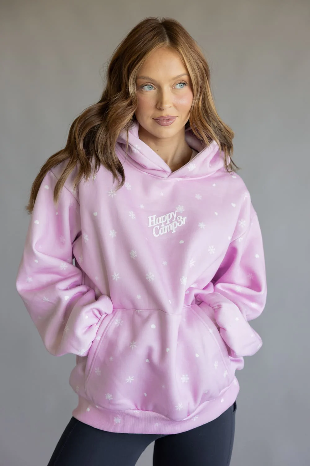 Happy Camp3r Puff Snow Angel Hoodie for Women in Light Pink | W300LTPK-1-LIGHTPINK - Image 6