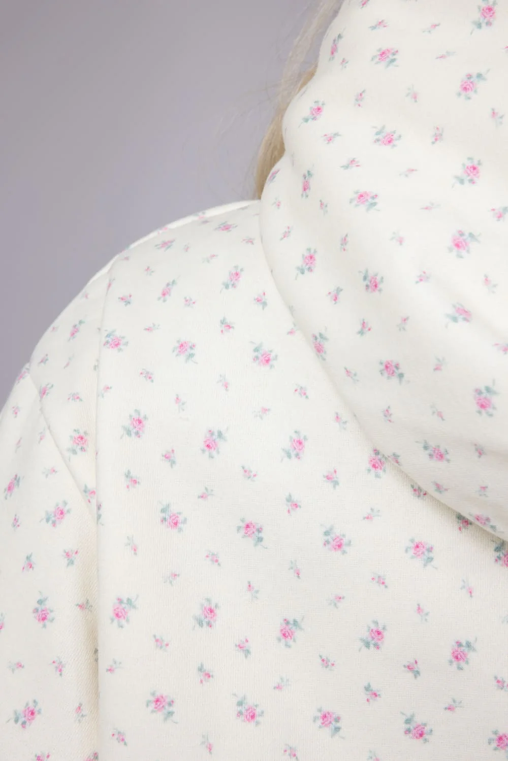 Happy Camp3r Vintage Flower Hoodie for Women in Cream | W304P24-16-CREAM - Image 6