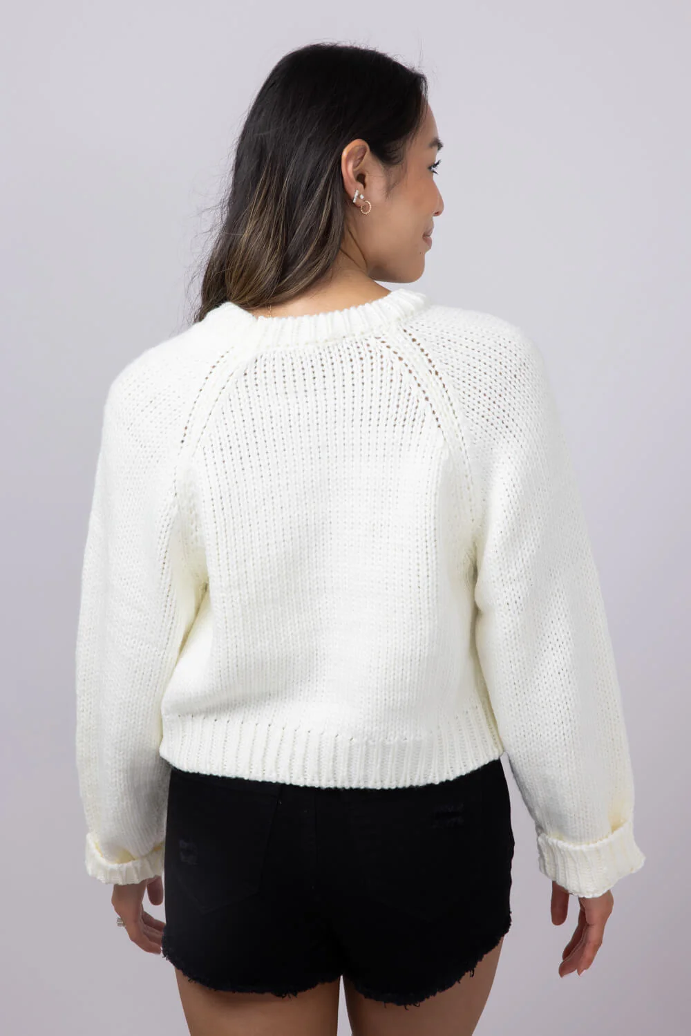 Heart Sweater for Women in White/Red | SWT2464-WHITERED - Image 2