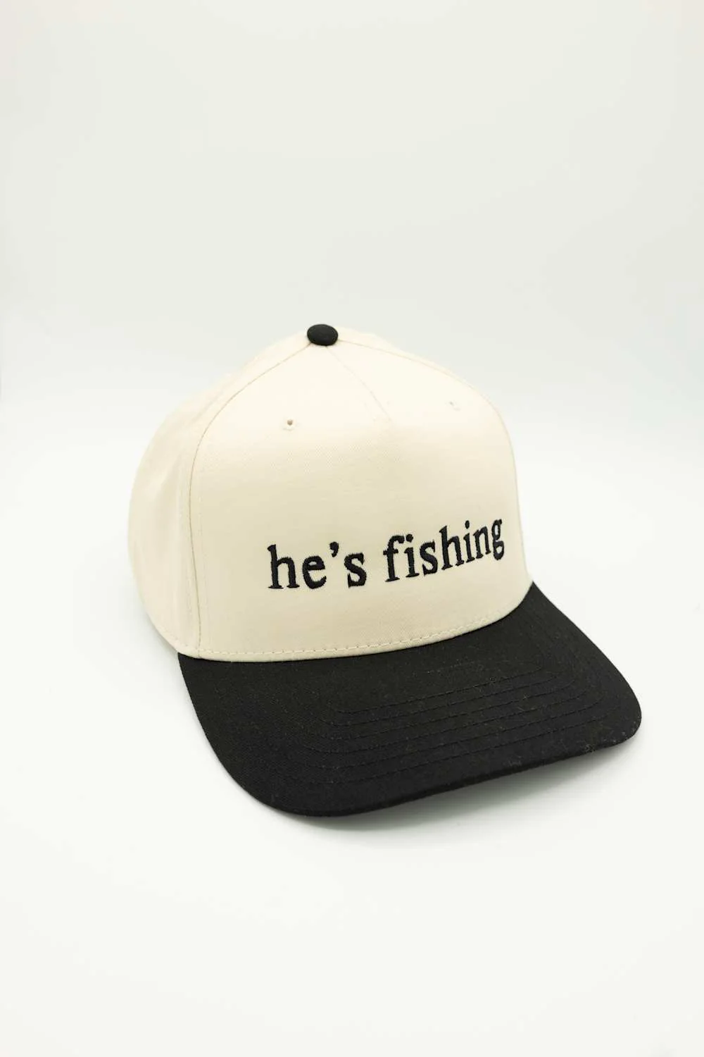 Hes Fishing Trucker Hat for Women in Black/Tan | KDC-BC-1200-BLK-TAN - Image 4