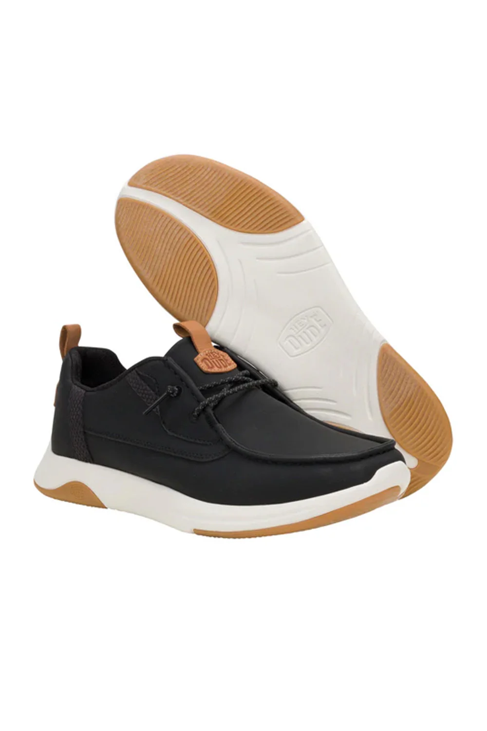 HEYDUDE Men’s Wally Drift Classic Shoes in Black | 43641-066 - Image 4