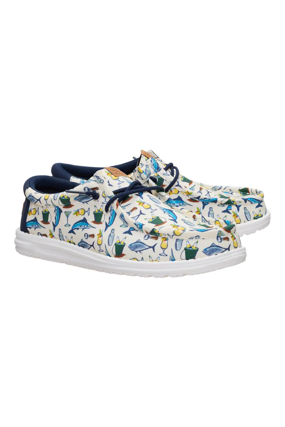HEYDUDE Men’s Wally Island Time Shoes in Egret/Multi | 45692-0NI - Image 2