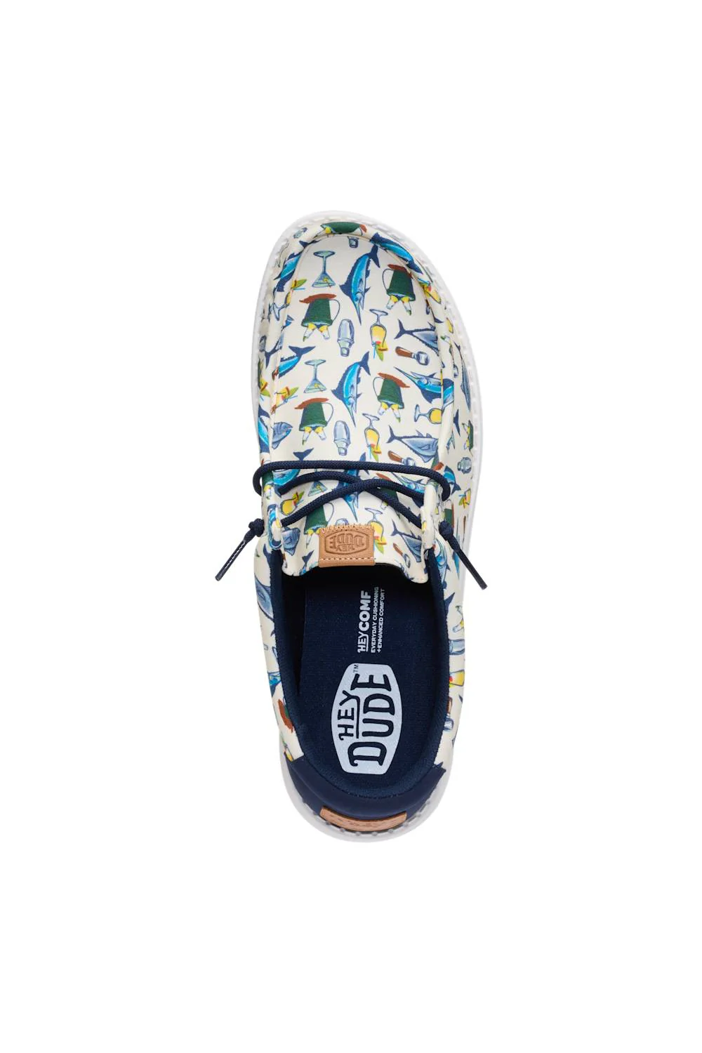 HEYDUDE Men’s Wally Island Time Shoes in Egret/Multi | 45692-0NI - Image 4