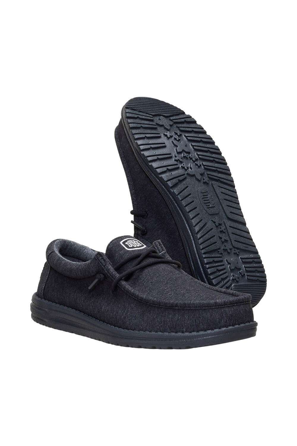 HEYDUDE Men’s Wally Stretch Jersey Shoes in Black | 45433-060 - Image 3