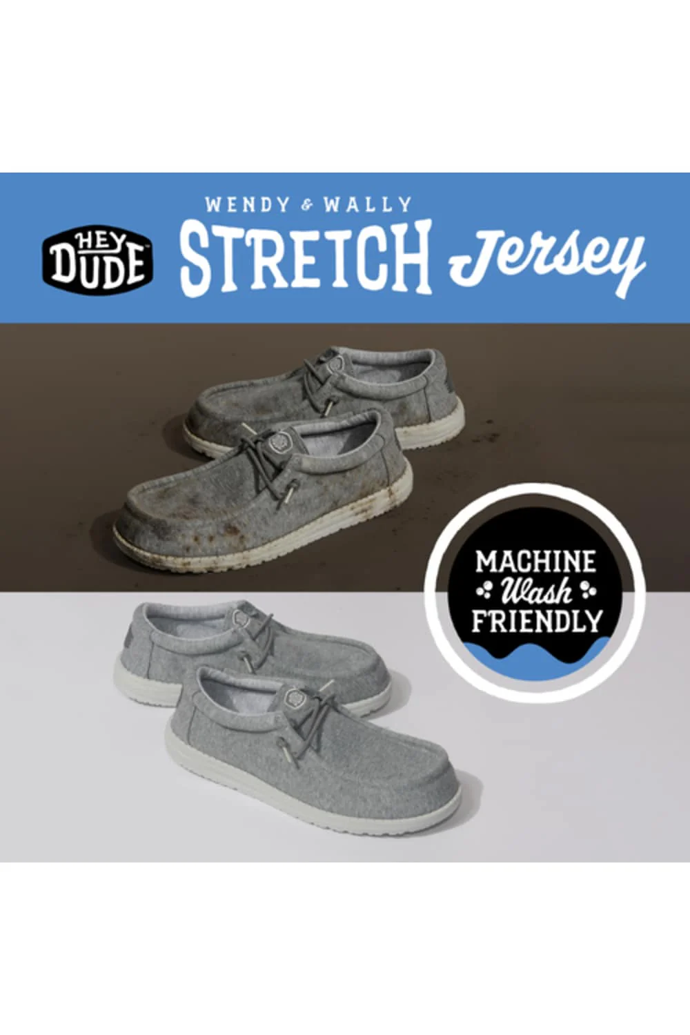 HEYDUDE Men’s Wally Stretch Jersey Shoes in Charcoal | 45433-025 - Image 6