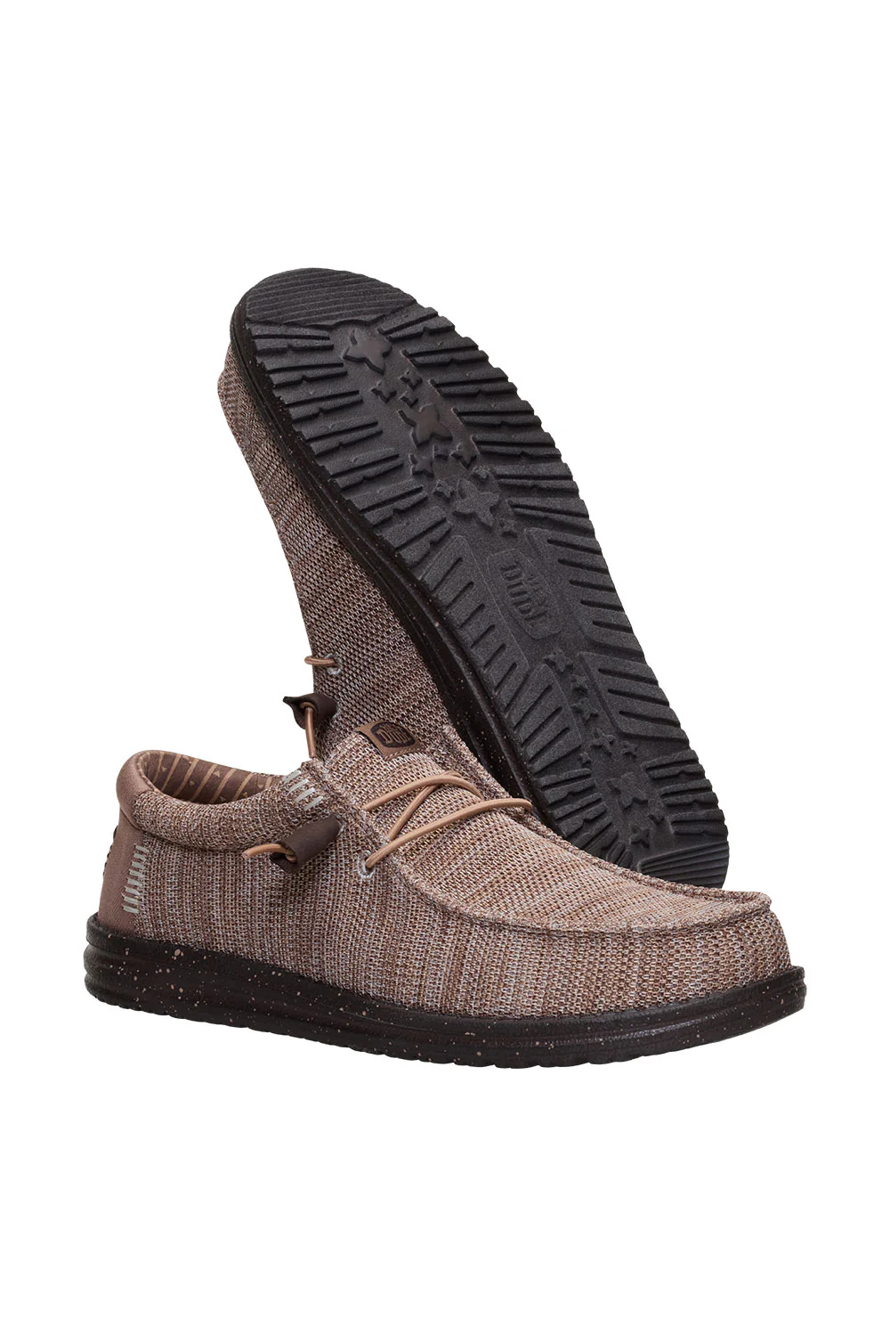 HEYDUDE Men’s Wally Stretch Sox Shoes in Deep Taupe/Mole Brown | 41898-0PQ - Image 3