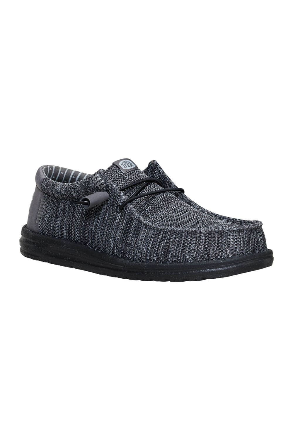 HEYDUDE Men’s Wally Stretch Sox Shoes in Granite Grey/Black | 41898-1U4 - Image 3